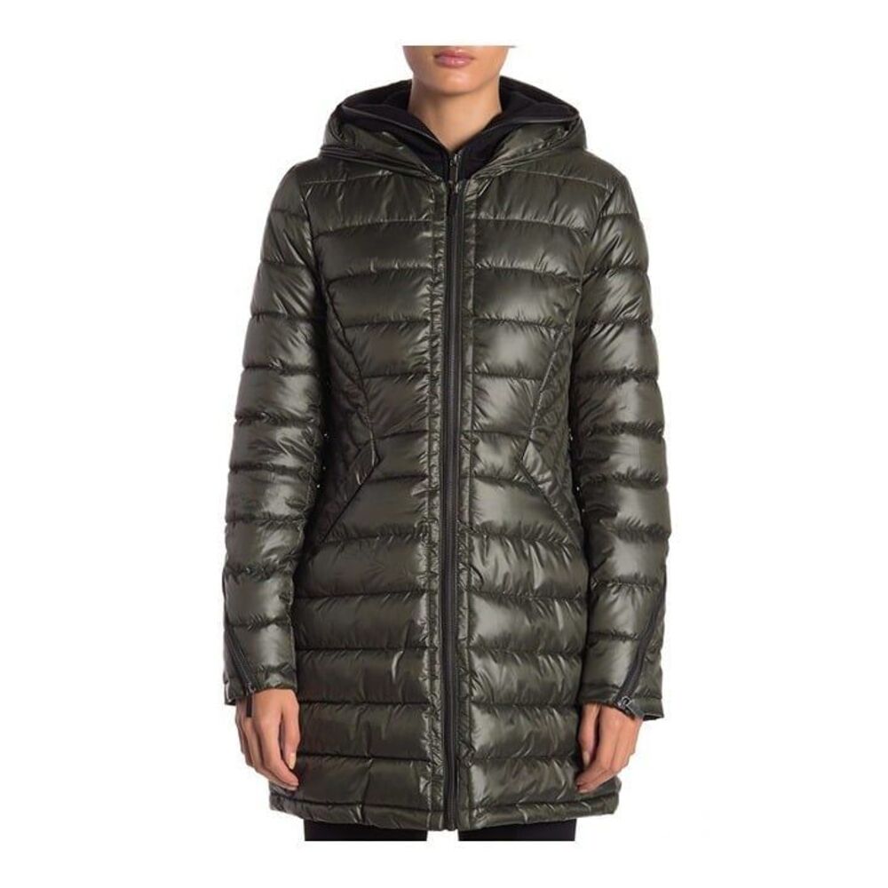 NWT French Connection Designer Brand Quilted Jacket Olive Puffer XS Womens